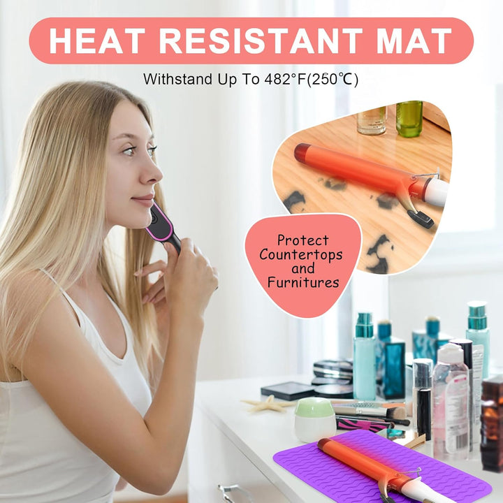 Suafrnut Alfombrilla de silicona resistente al calor de tamaño gran...