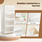 Contenedores de almacenamiento apilables con tapa y ruedas, organizadores