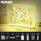 Tablero de dibujo inteligente de 14.1 x 10.9 pulgadas con control remoto de aplicación de sincronización de música, tablero de notas LED brillante con colores, tableta de dibujo con luz de neón