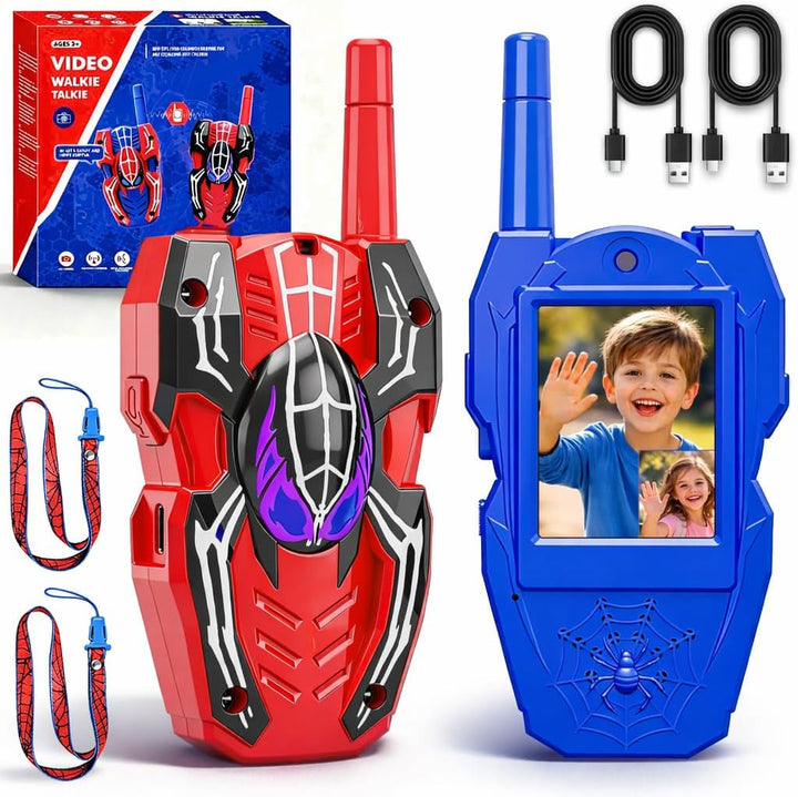 Walkie Talkies de video para niños, paquete de 2 walkie talkies rec...