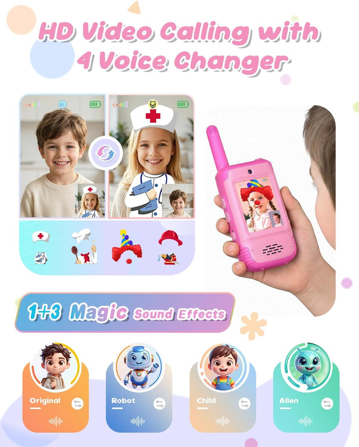 Walkie Talkies de video para niños, juguetes para niñas de 3 a 12 a...