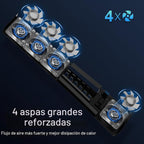 JUSPRO Ventilador de refrigeración para PS5 Pro, ventilador silencioso mejorado de 4 enfriadores con velocidad ajustable, encendido/apagado automático, accesorios de enfriamiento con puerto USB 3.0 y