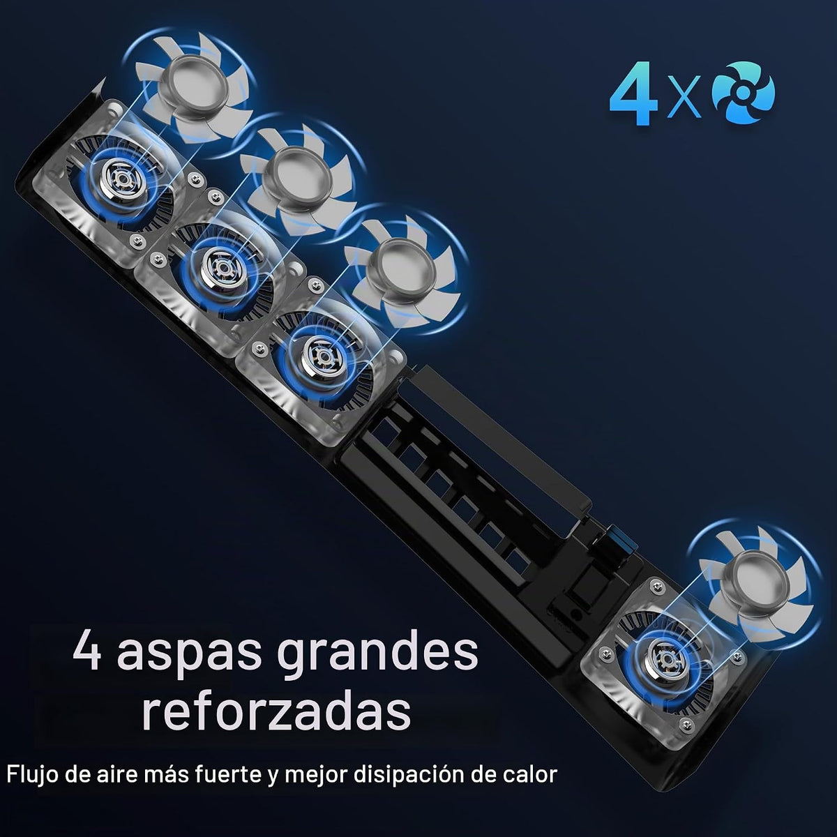 JUSPRO Ventilador de refrigeración para PS5 Pro, ventilador silencioso mejorado de 4 enfriadores con velocidad ajustable, encendido/apagado automático, accesorios de enfriamiento con puerto USB 3.0 y