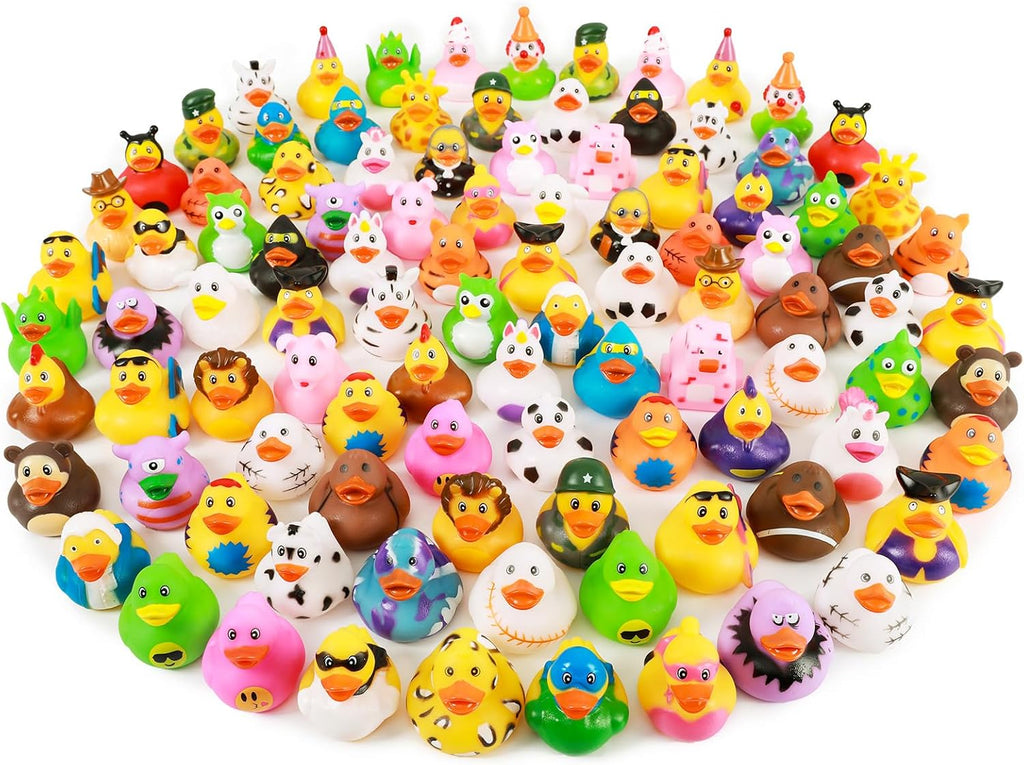 XY-WQ Paquete de 100 patos de goma para patitos Jeeps, surtido de juguetes