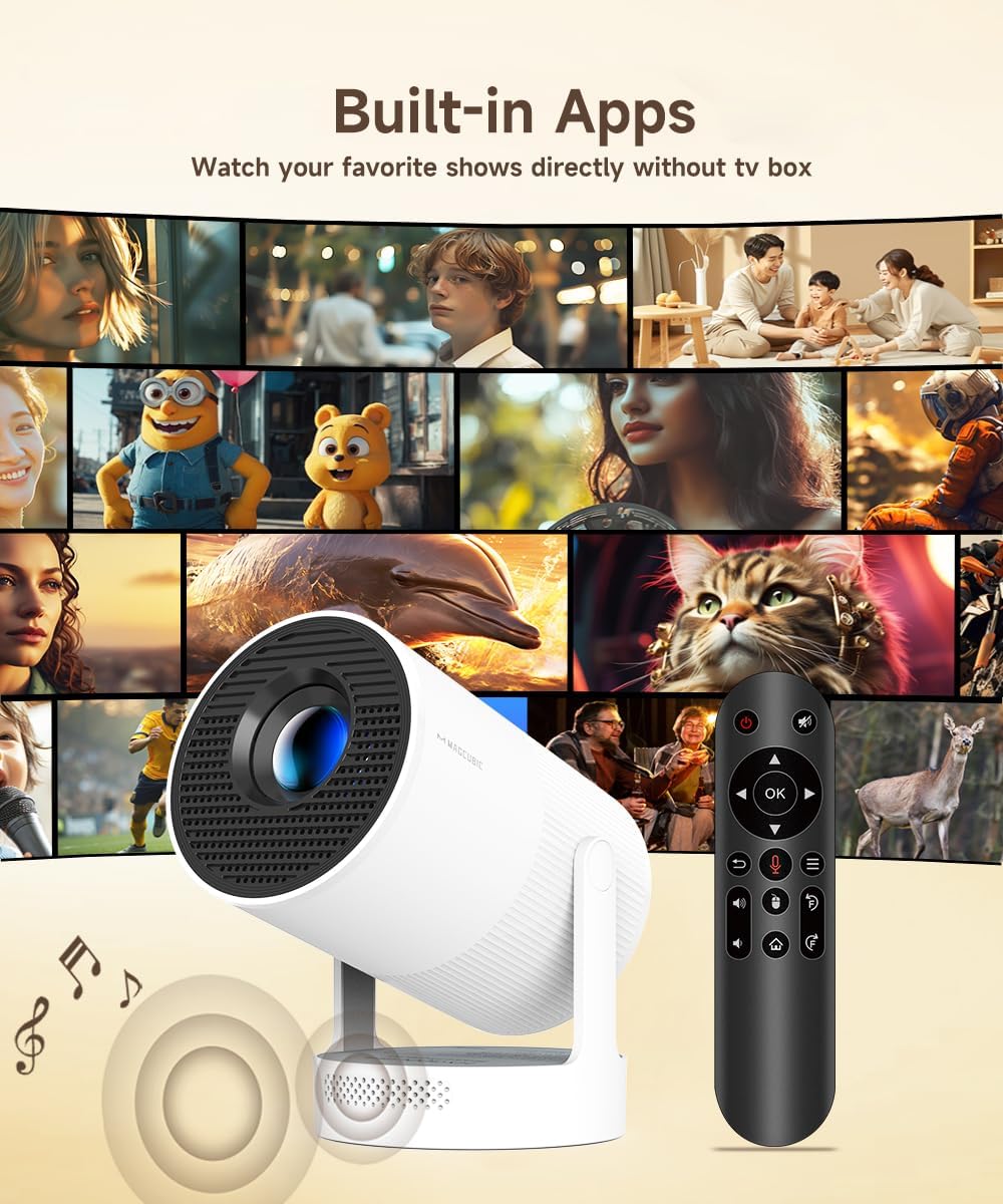 【Enfoque eléctrico】Mini proyector Magcubic compatible con 4K, proye...