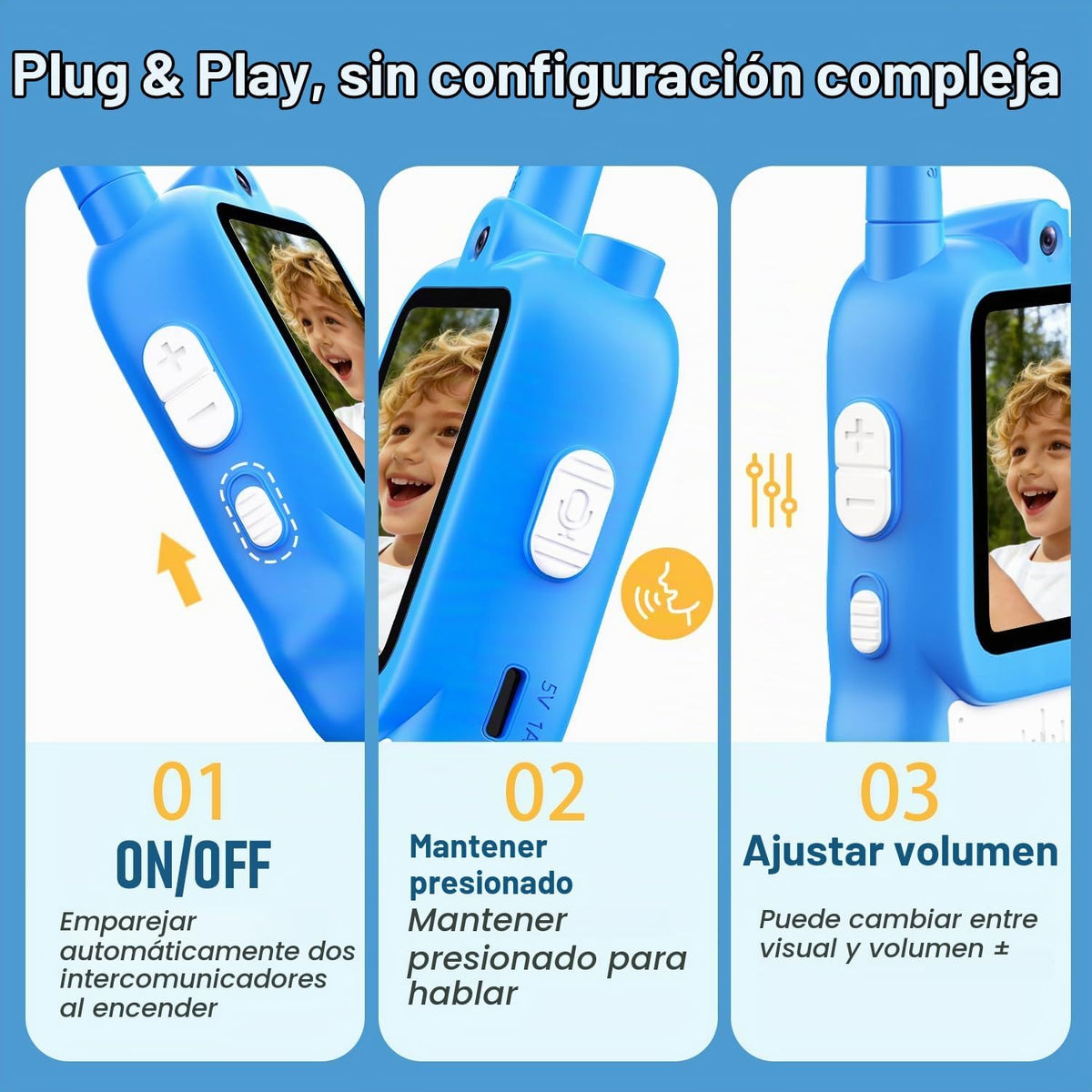 Walkie Talkies de video para niños, paquete de 2 walkie talkies recargables con pantalla a color HD, video en tiempo real, juguetes de campamento al aire libre y regalos de cumpleaños para
