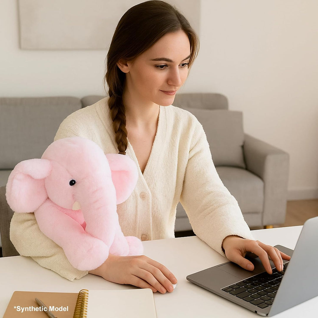 WEIGEDU Elefante de peluche rosa de 13" - Juguete de felpa para...