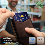 BULLIANT Billetera de cuero para hombre, tarjetero con clip para di...