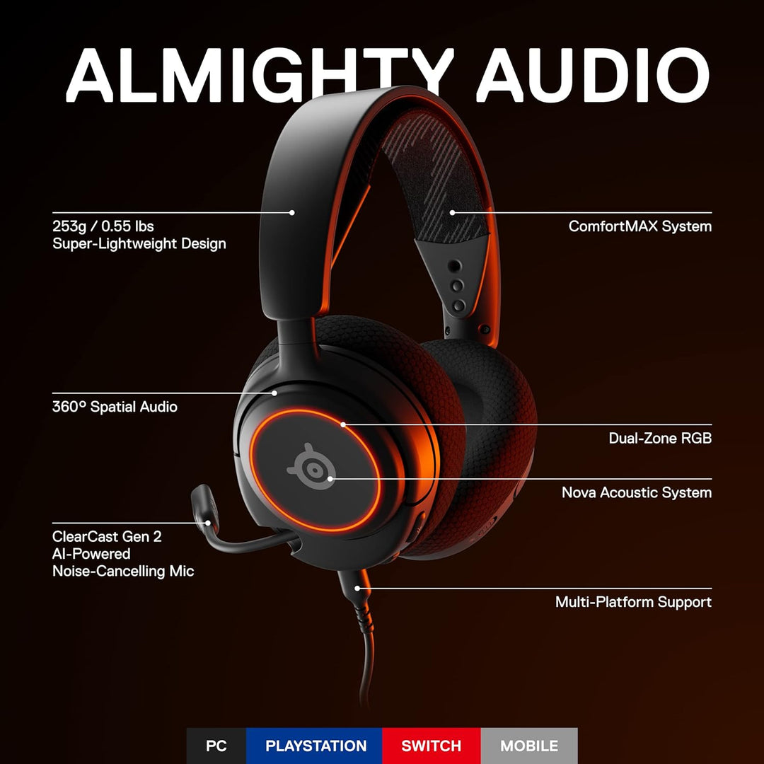 SteelSeries Arctis Nova 3 - Auriculares multiplataforma