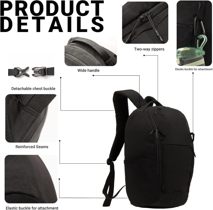 onedayHI Mochila de senderismo ultraligera y ligera de 20 L, pequeñ...