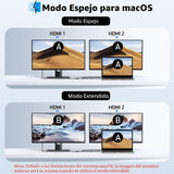 Estación de acoplamiento USB C con monitor dual HDMI, adaptador USB...