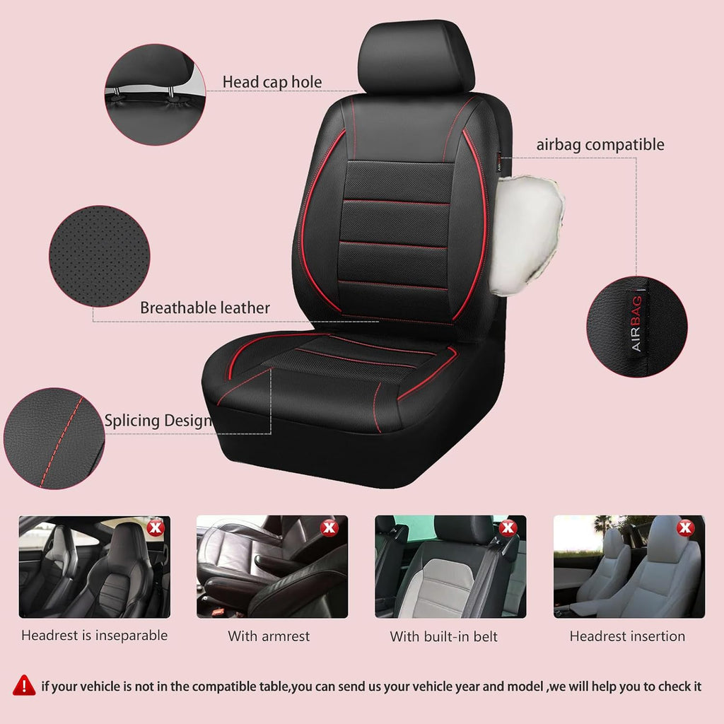 CAR PASS - Fundas para asiento universal., Negro y rojo