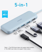 Anker Hub USB C, adaptador USB C 5 en 1 a HDMI con pantalla 4K, USB...
