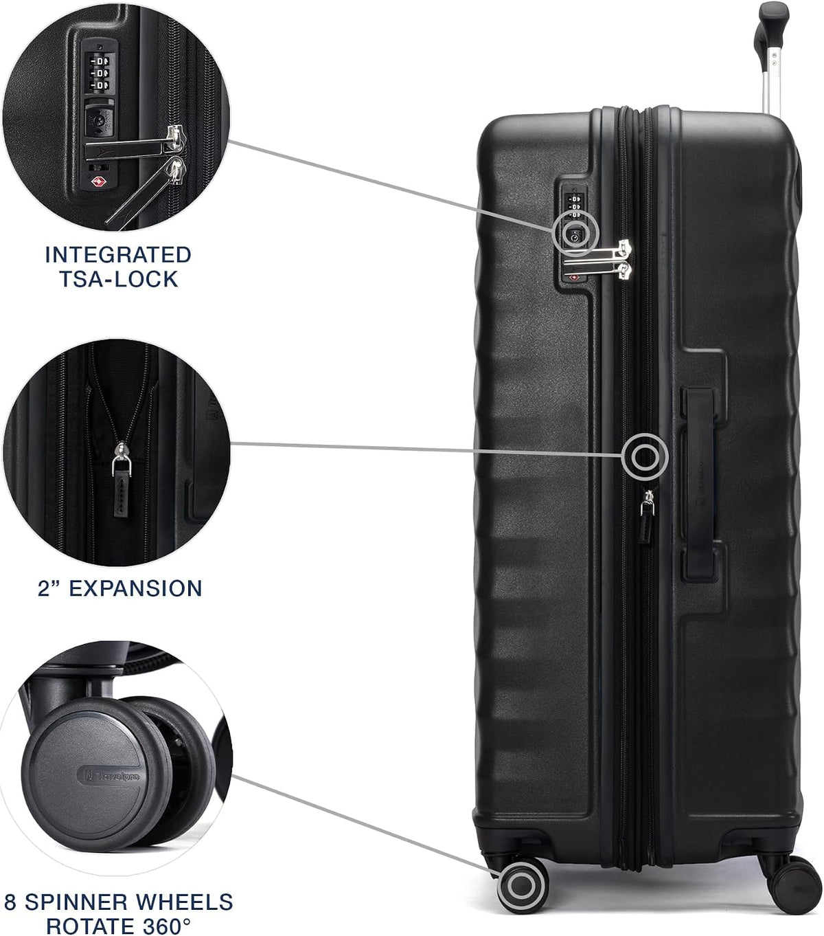 Travelpro Maxlite Air V2 Maleta de carcasa rígida expandible, Negro