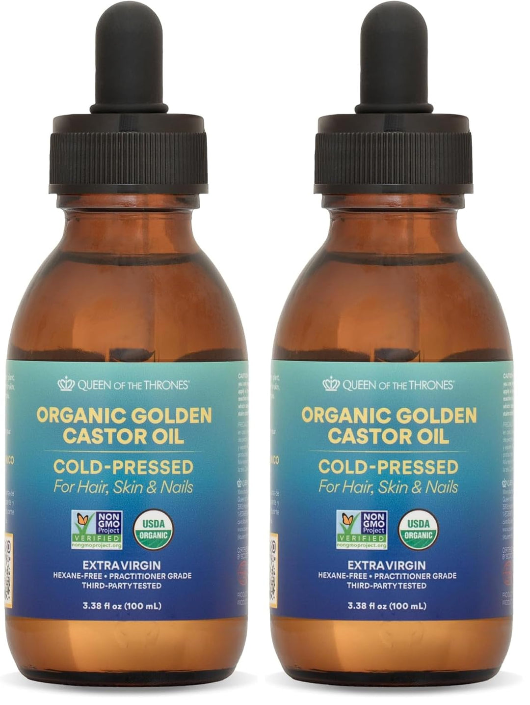 REINA DE LOS TRONOS Aceite de Ricino Dorado Orgánico | 100% puro pa...