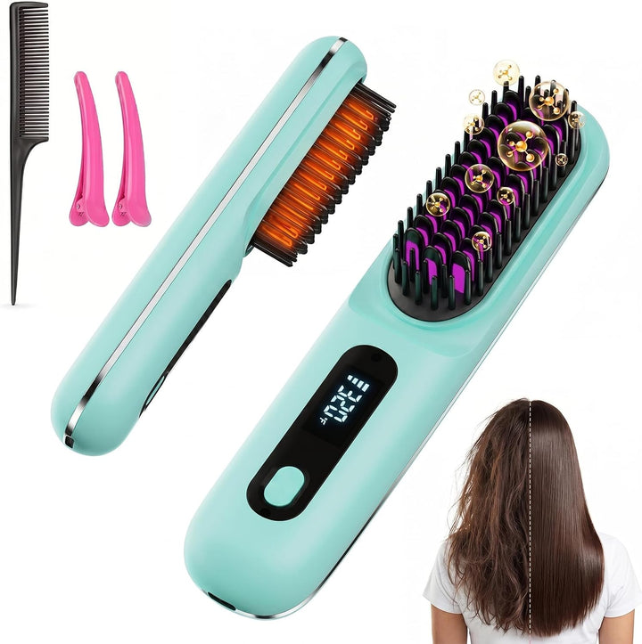 Go Brush Pro Cepillo alisador de cabello, cepillo alisador inalámbr...