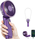 TUNISE Ventilador portátil de mano, 4000mAh, 180 ajustable, 6 veloc...