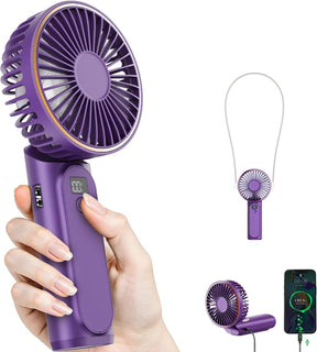 TUNISE Ventilador portátil de mano, 4000mAh, 180 ajustable, 6 veloc...
