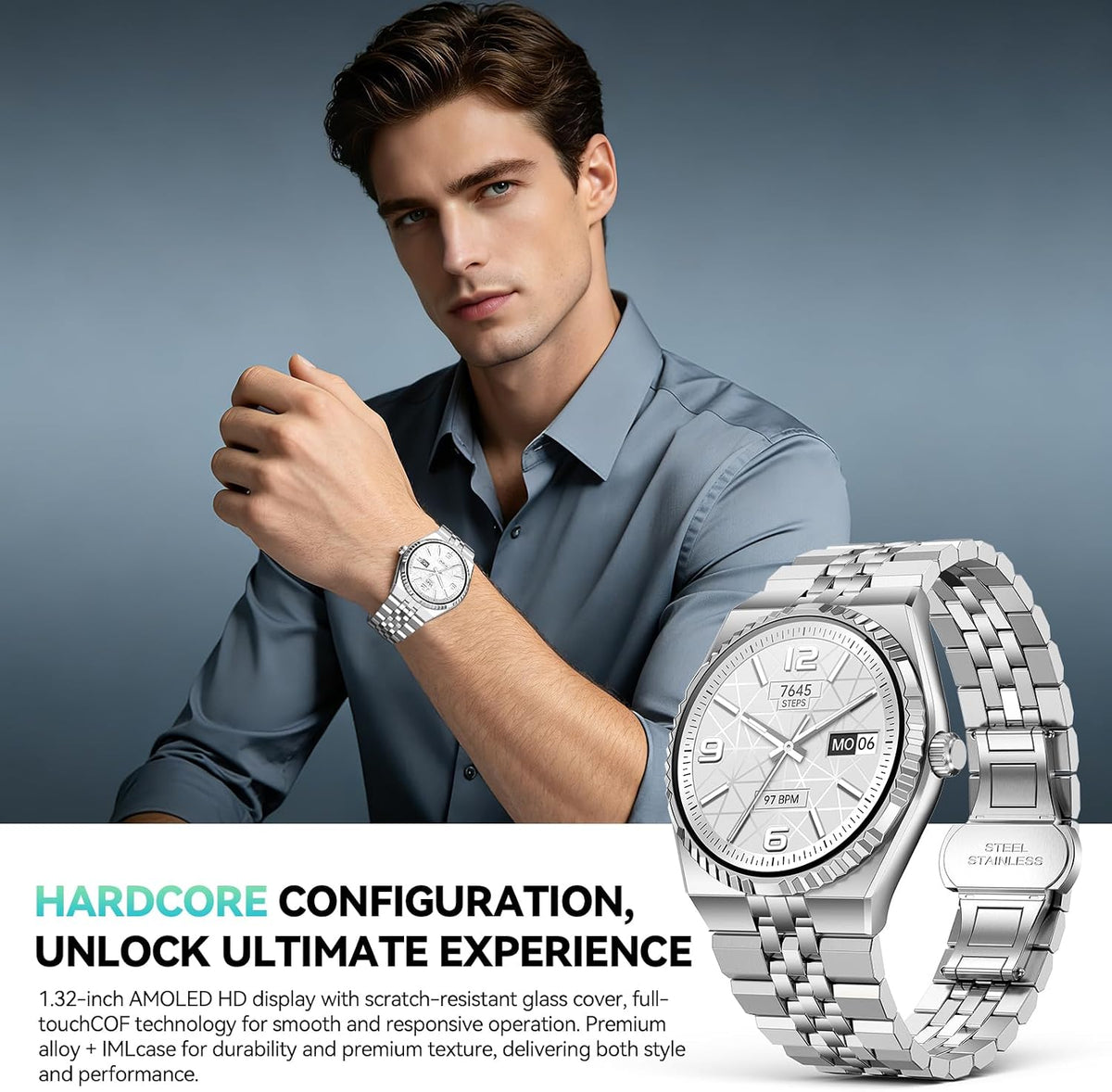 SOUYIE Reloj inteligente para hombre, llamadas Bluetooth, rastreador de