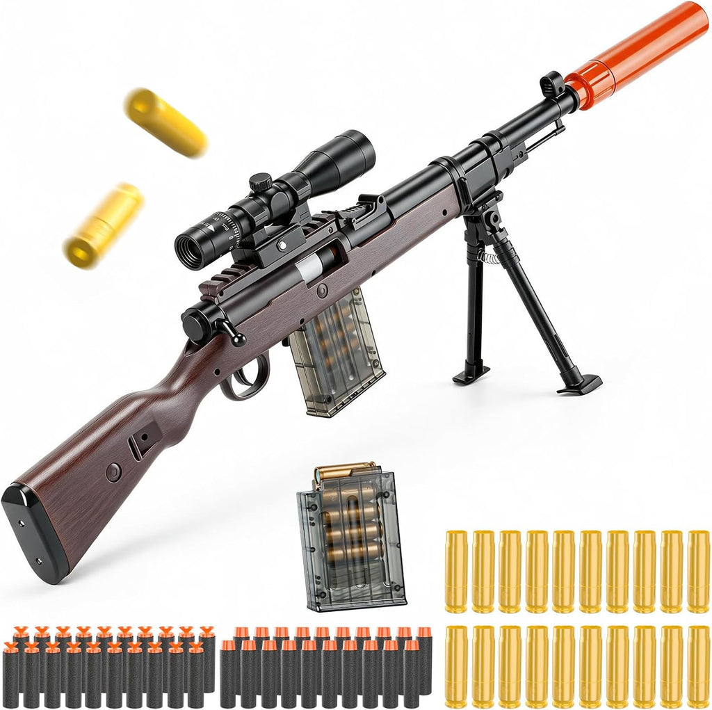 Bolt Action - Rifle de francotirador de juguete, lanzador de dardos de espuma para regalo de cumpleaños de niños, juegos de disparos, niños de caza