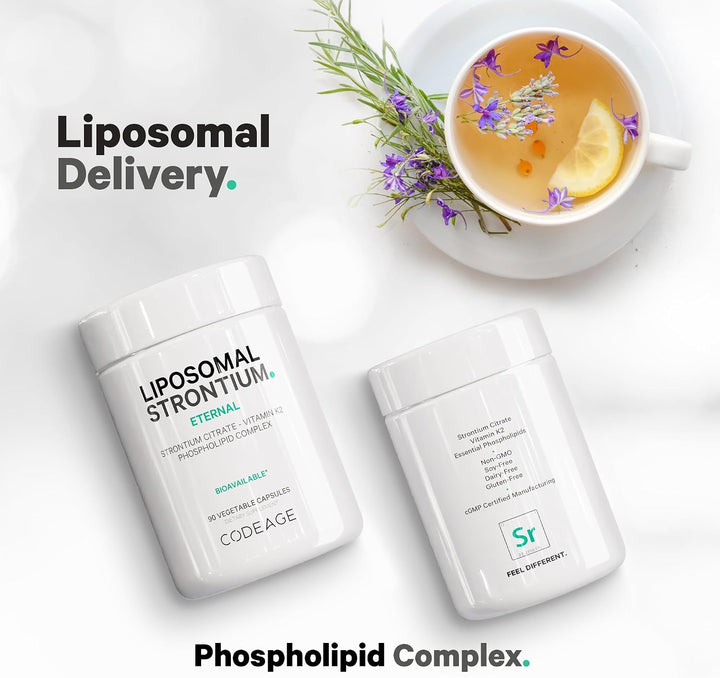 Codeage Suplemento de estroncio liposomal, citrato de estroncio, vi...