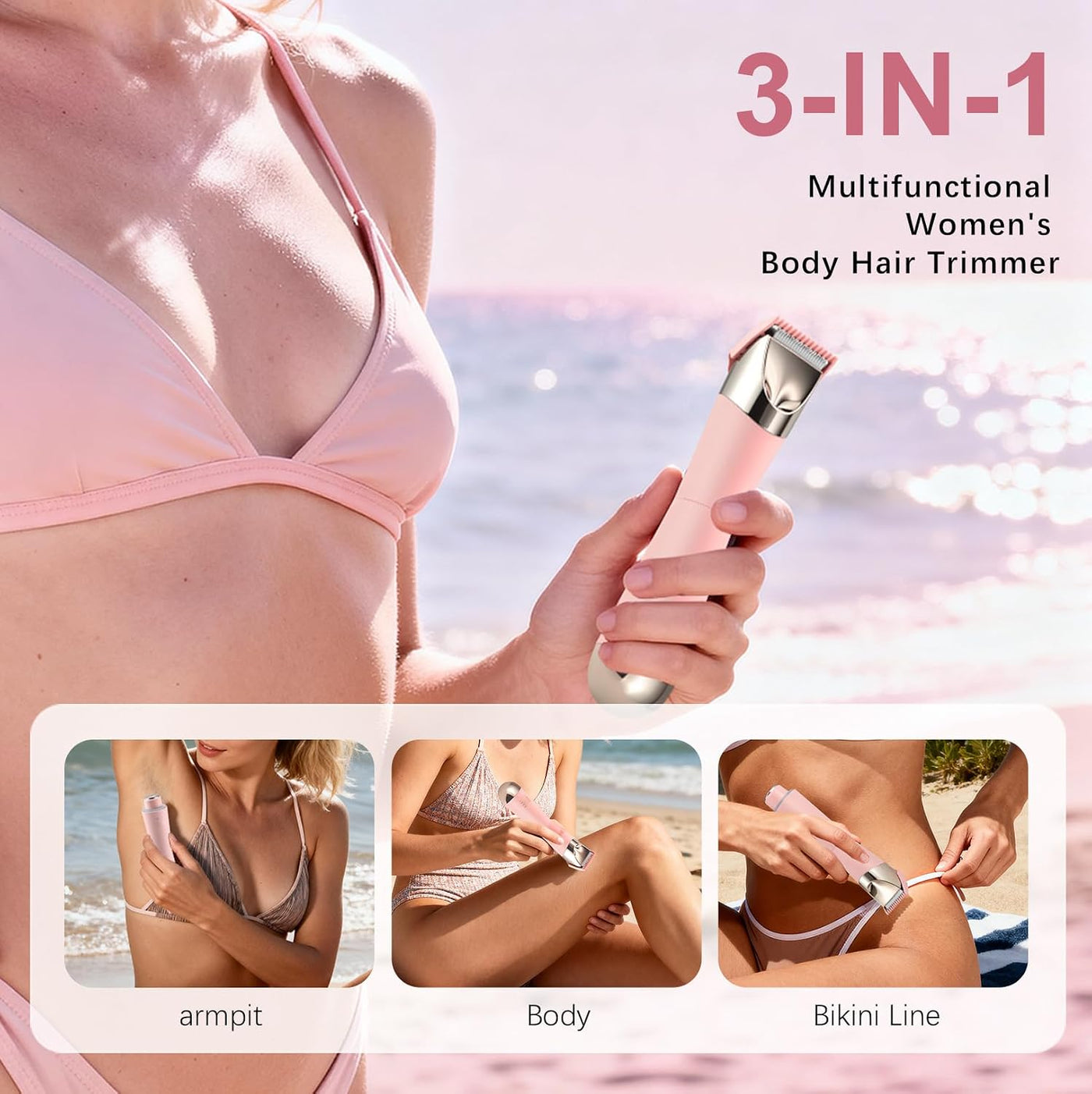 Dermave - Afeitadora y recortadora de bikini para mujer, maquinilla...