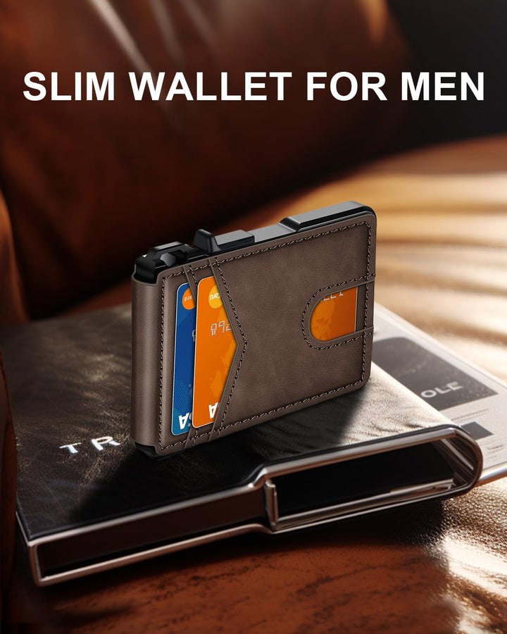 Cartera para hombres, cartera minimalista para hombres de 9-13 tarj...