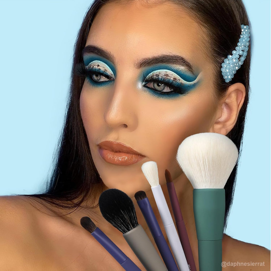 EIGSHOW - Juego de brochas de maquillaje esenciales de viaje de 5 c...