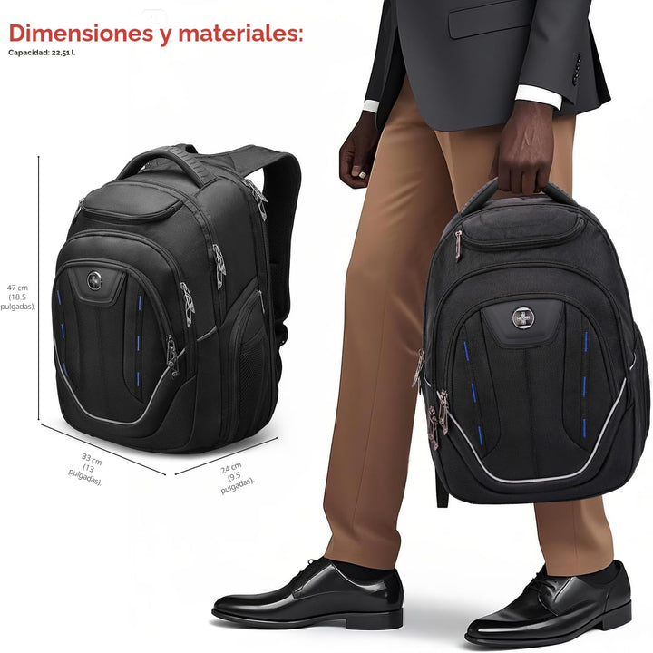 Swissdigital Design TSA - Mochila para laptop de negocios para homb...