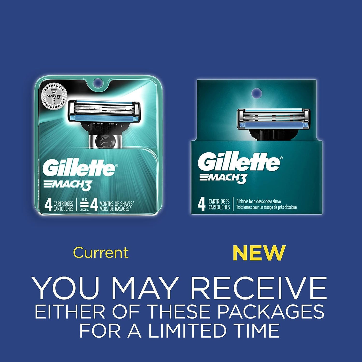 Gillette Mach3 - Recambios de maquinilla de afeitar para hombres, 4...
