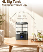 KZF Humidificadores para dormitorio, humidificador de niebla fría de 4L