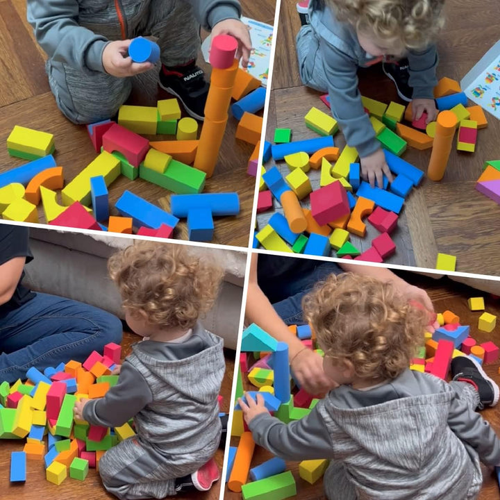 Bloques de espuma para niños pequeños, juego de 138 piezas de bloqu...