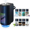 Difusor de ambientador de automóvil, ambientador inteligente para automóvil con tres modos de luz ajustables, aromatizante recargable para carro con 8 piezas de aceite esencial, de larga duración