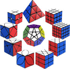 STEAM Life Juego de 10 cubos de velocidad, variedad de formas y niveles de dificultad, incluye pirámide de 2 x 2, 3 x 3, 4 x 4, espejo, megaminx y más, cubos de rompecabezas de giro suave y rápido para niños y adultos, a partir de 8 años
