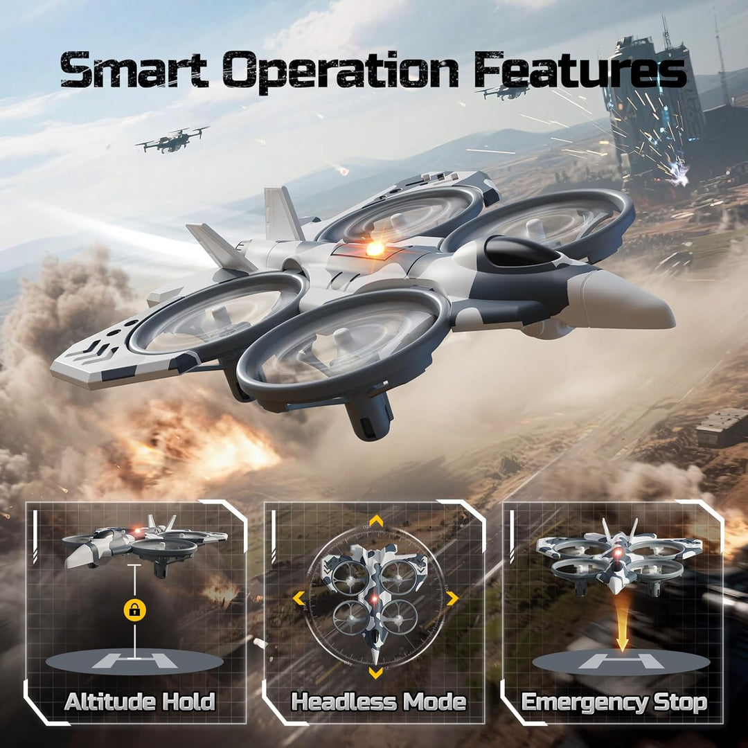 DEERC HT15 \u2013 Dron RC de doble modo para niños, helicóptero dro...