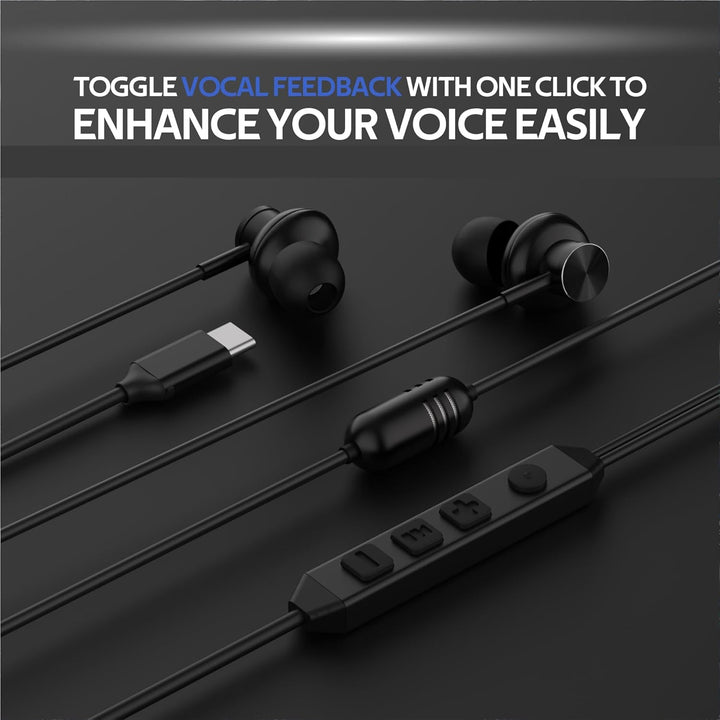 Bhvrtls Auriculares intrauditivos USB-C con cable, auriculares con...
