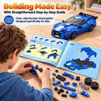 WISEPLAY Juego de construcción de automóviles a control remoto, construye tu propio kit de automóvil a control remoto, kit de construcción de automóviles STEM RC para niños y niñas
