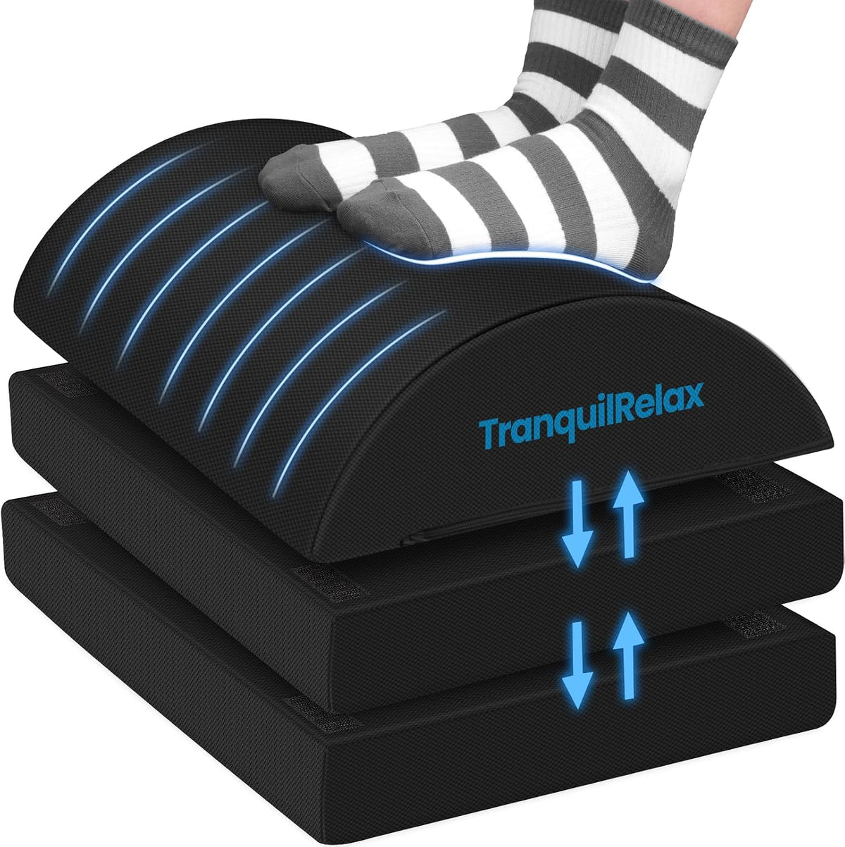 Lámpara TranquilRelax Reposapiés debajo del escritorio, taburete ajustable de 3