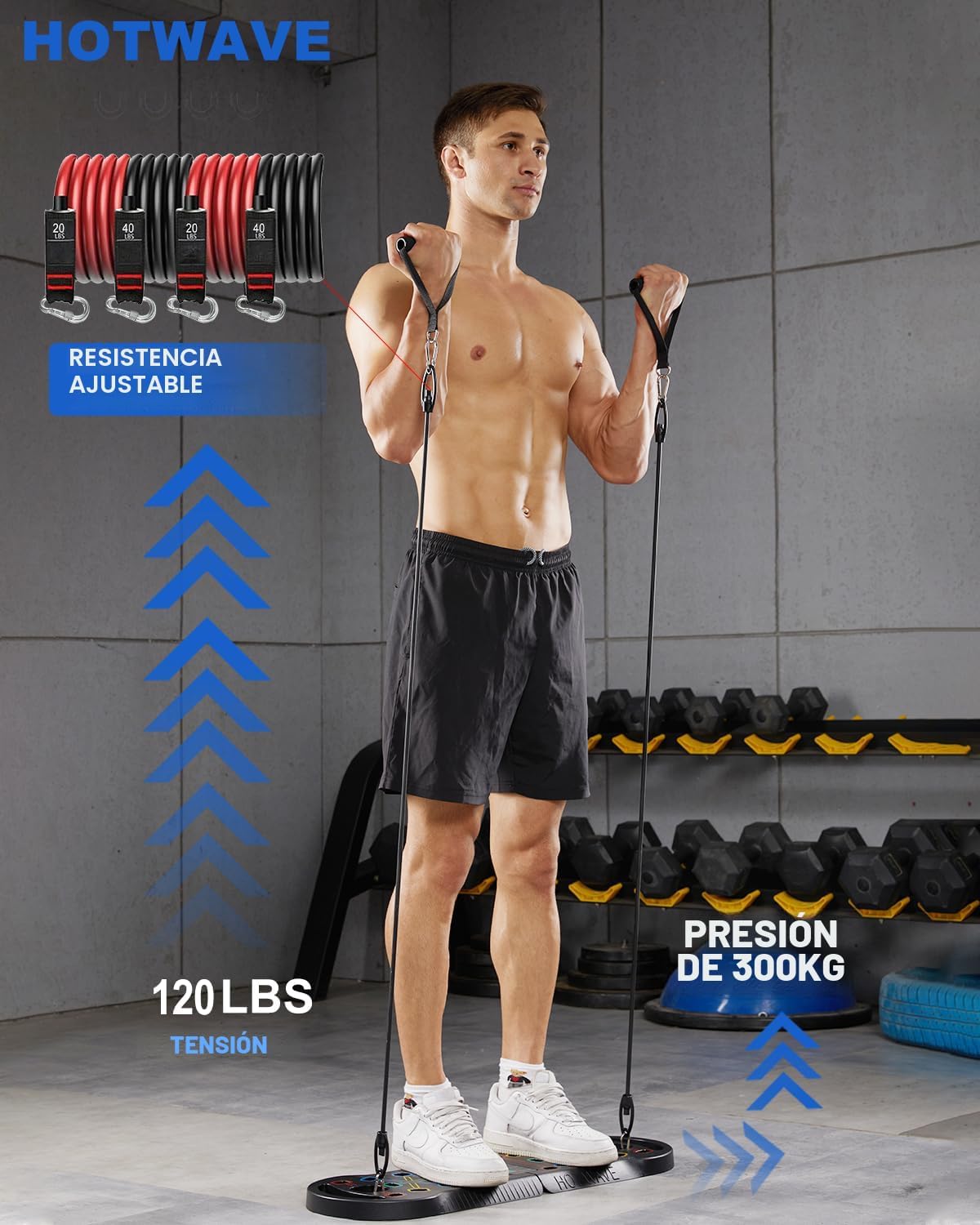 Tabla de Flexiones, Tabla de Flexiones portátil, Barra de Flexiones plegable 20 en 1