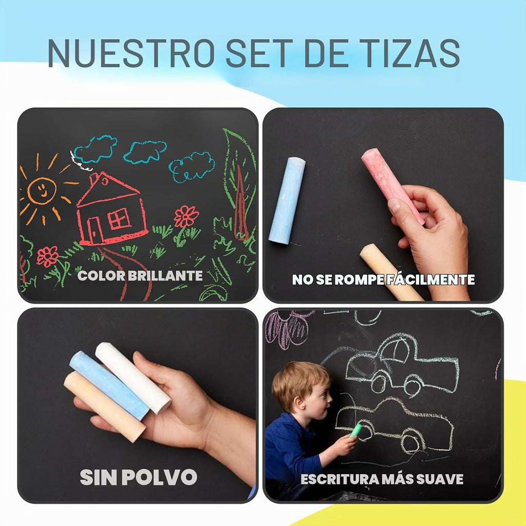 Juego de 180 tizas para acera en 20 colores, no tóxicas, lavables, tizas jumbo para exteriores para niños, tiza para pavimento