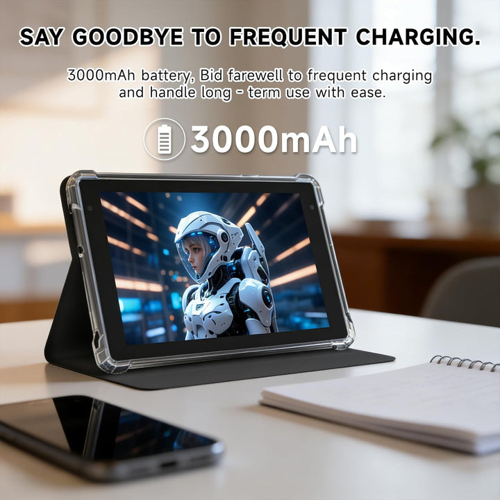 WUIUHOU Tablet Android 15 de 7 pulgadas, tablet con funda, 8 GB de...