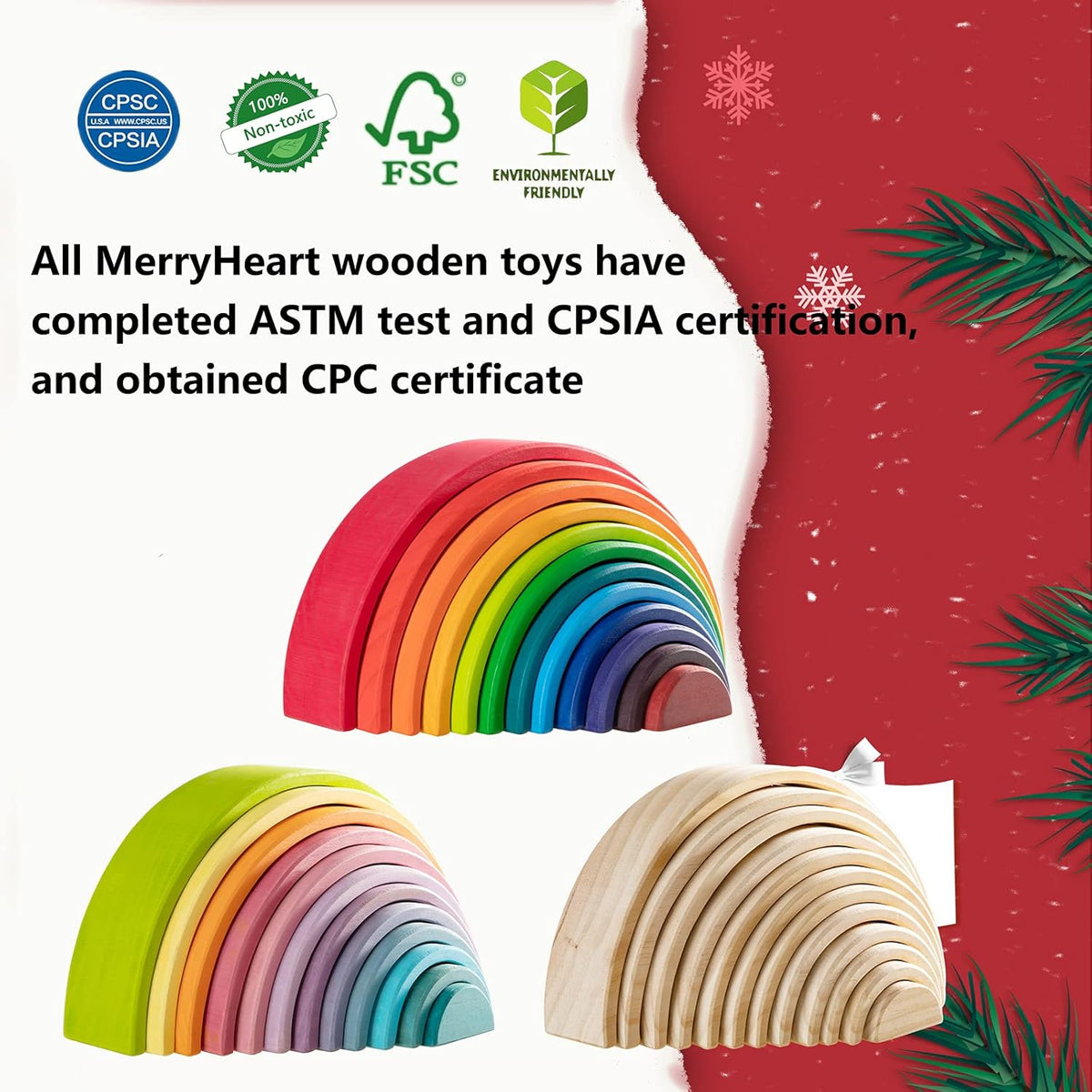 Juguete apilable de madera arco iris, juego de 12 bloques de construcción de madera, juguetes Waldorf para niños pequeños, juguete educativo a juego de aprendizaje