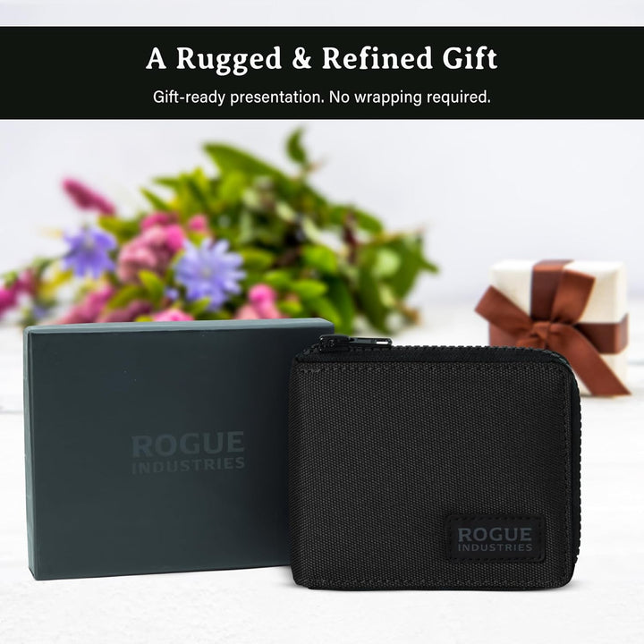 ROGUE WALLET Carteras interiores de piel auténtica para hombres, co...