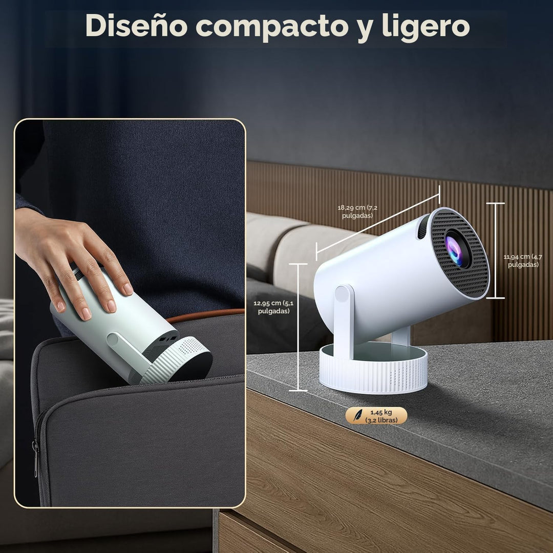 Mini proyector, proyector con Wifi y Bluetooth batería incorporada,...