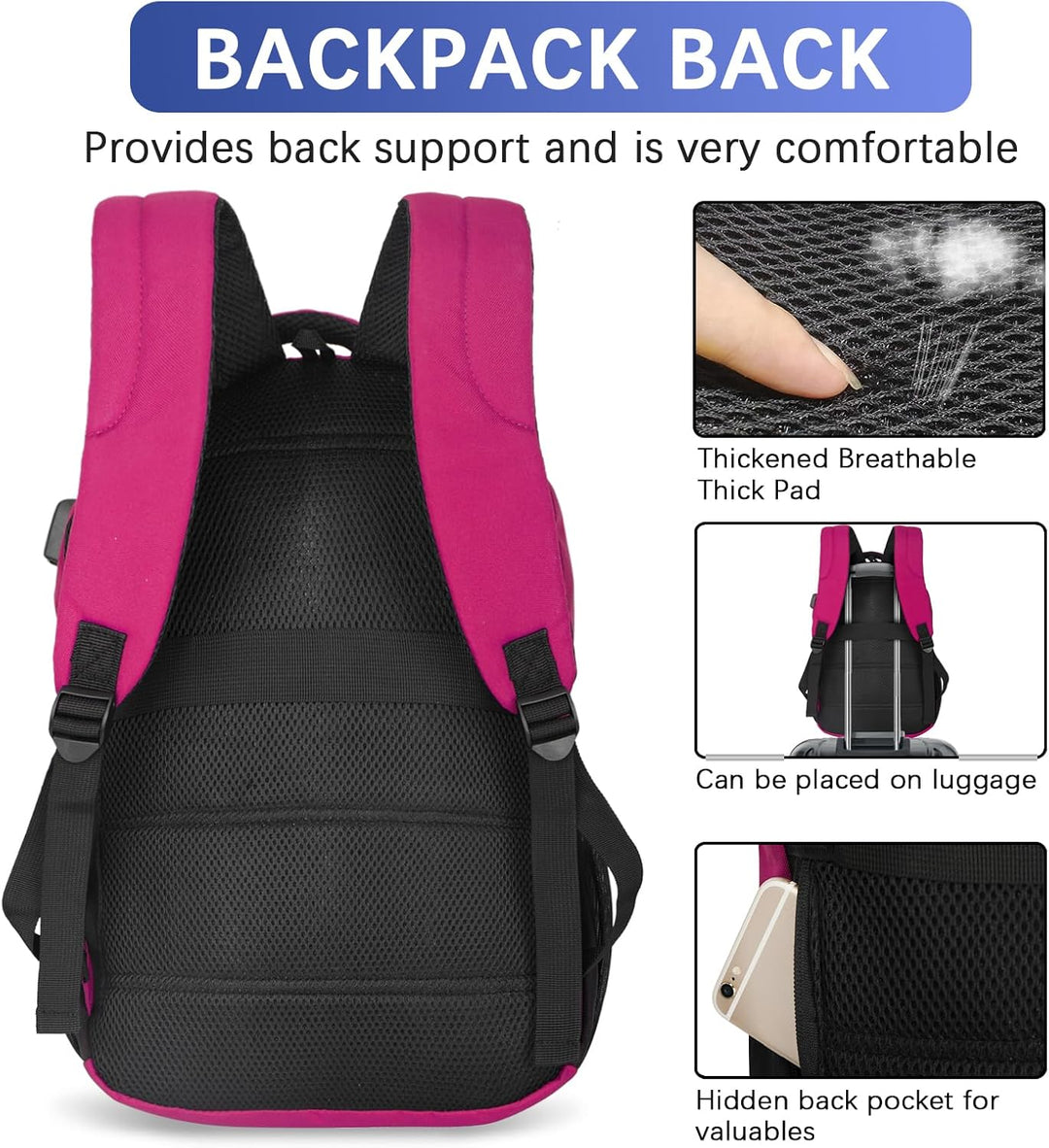 LARIPOP - Mochila para laptop de viaje, de 15.6 pulgadas, mochila p...