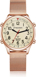 Hearkent Reloj atómico parlante para mujer, alto y claro, en inglés para personas mayores, ciegas, visualmente impariadas, regalo exquisito y elegante, 2004L