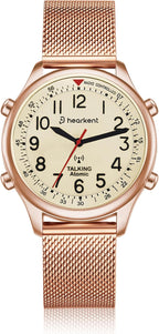 Hearkent Reloj atómico parlante para mujer, alto y claro, en inglés para personas mayores, ciegas, visualmente impariadas, regalo exquisito y elegante, 2004L
