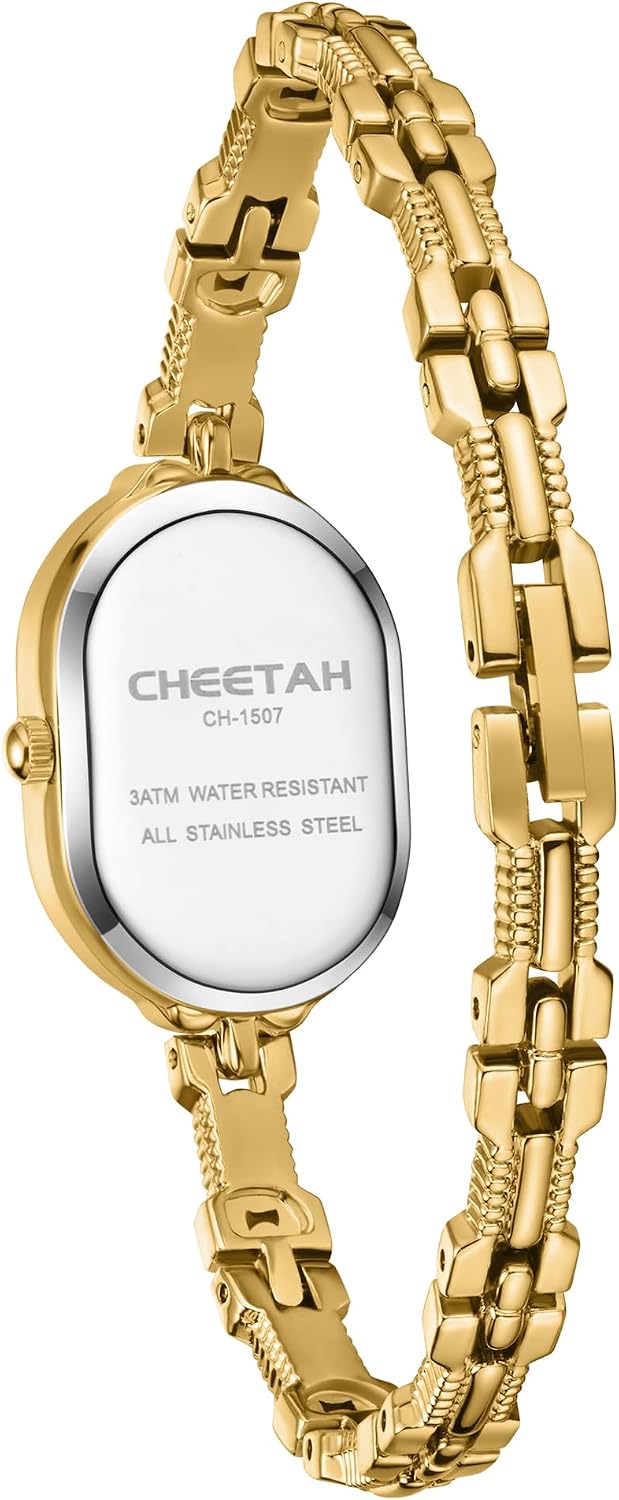 Reloj Brazalete Diminuto Dorado CHEETAH para Mujer, Pulsera Vintage Pequeña, Esfera con Números de Fácil Lectura, Resistente al Agua