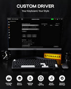 EPOMAKER Teclado mecánico inalámbrico de tres modos TH99 con batería, Negro, Creamy Jade