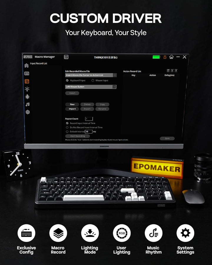 EPOMAKER TH99 Teclado mecánico inalámbrico de tres modos con baterí...